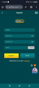 KK222 Game login