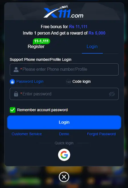 x111 Login