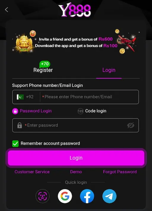 Y888 Game Login